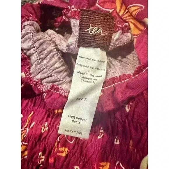NWT Girls Pink Summer Flower Tea Collection Romper Size 5 - Picture 3 of 4